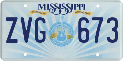 MS license plate ZVG673