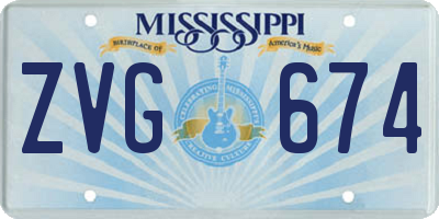 MS license plate ZVG674