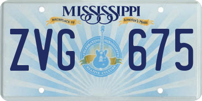 MS license plate ZVG675