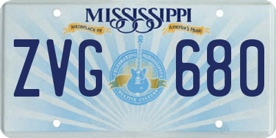 MS license plate ZVG680
