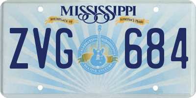 MS license plate ZVG684
