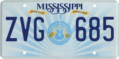 MS license plate ZVG685