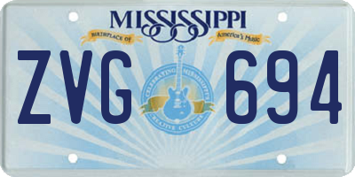 MS license plate ZVG694