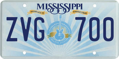 MS license plate ZVG700