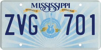 MS license plate ZVG701