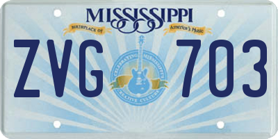 MS license plate ZVG703
