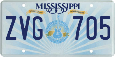 MS license plate ZVG705