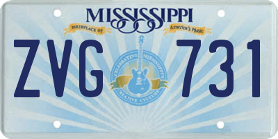 MS license plate ZVG731