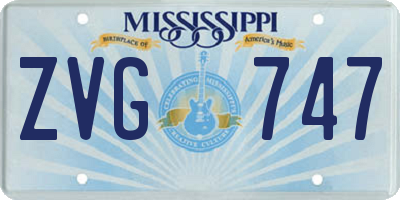 MS license plate ZVG747