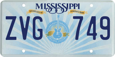 MS license plate ZVG749