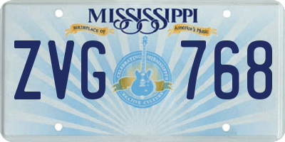 MS license plate ZVG768