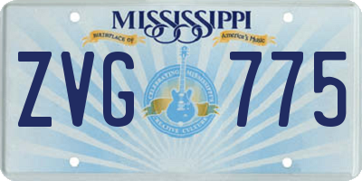 MS license plate ZVG775