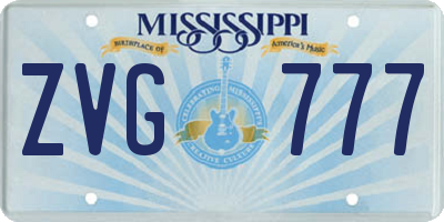 MS license plate ZVG777
