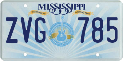 MS license plate ZVG785