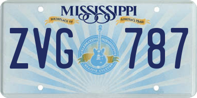 MS license plate ZVG787