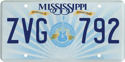 MS license plate ZVG792