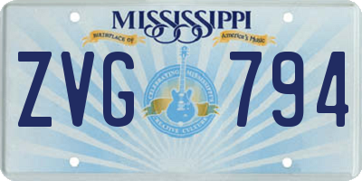 MS license plate ZVG794