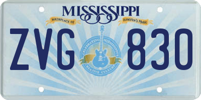 MS license plate ZVG830
