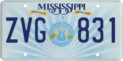 MS license plate ZVG831