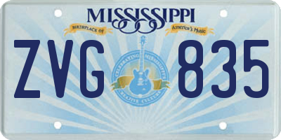 MS license plate ZVG835