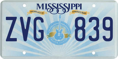 MS license plate ZVG839