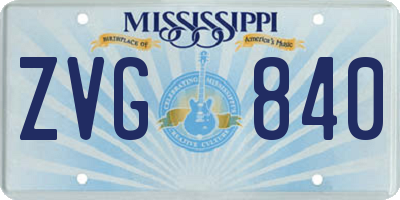 MS license plate ZVG840