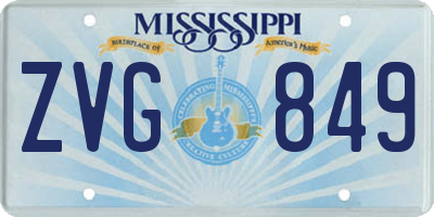 MS license plate ZVG849