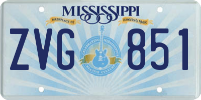 MS license plate ZVG851
