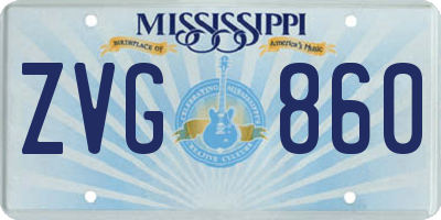 MS license plate ZVG860