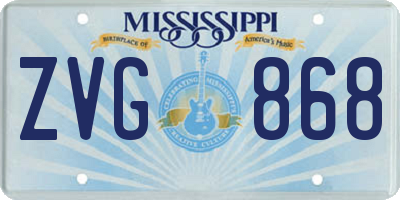 MS license plate ZVG868