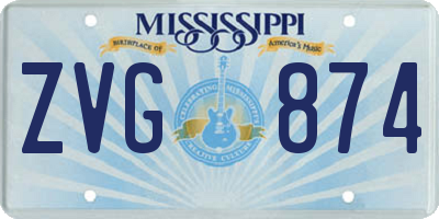 MS license plate ZVG874