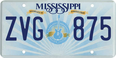 MS license plate ZVG875