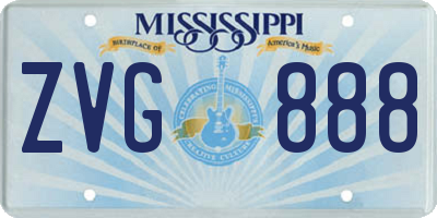 MS license plate ZVG888