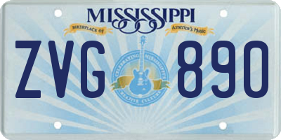 MS license plate ZVG890