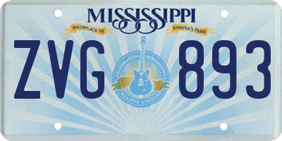 MS license plate ZVG893