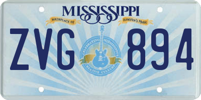 MS license plate ZVG894