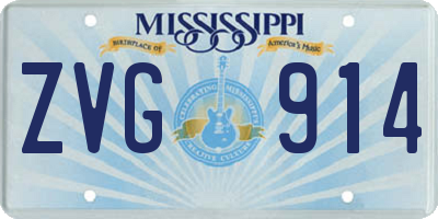 MS license plate ZVG914