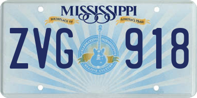 MS license plate ZVG918