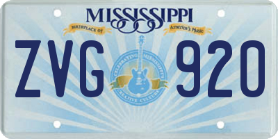 MS license plate ZVG920