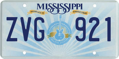 MS license plate ZVG921