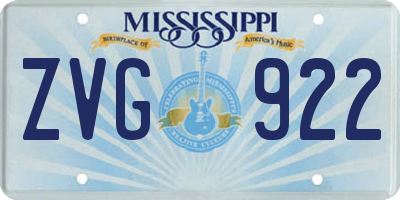 MS license plate ZVG922