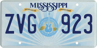 MS license plate ZVG923