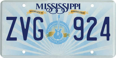 MS license plate ZVG924