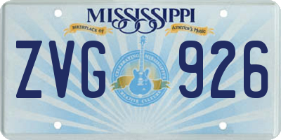 MS license plate ZVG926