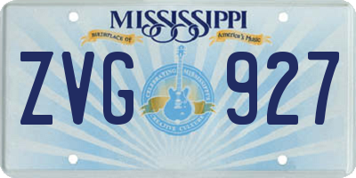 MS license plate ZVG927