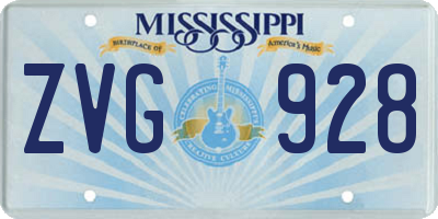 MS license plate ZVG928