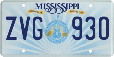 MS license plate ZVG930