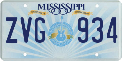 MS license plate ZVG934