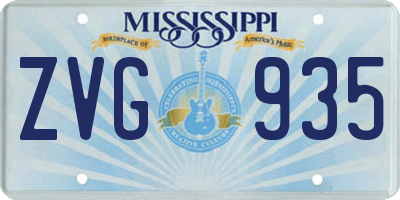 MS license plate ZVG935