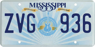 MS license plate ZVG936